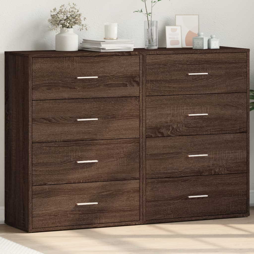 Sideboards 2 pcs Brown Oak 60x31x84 cm Engineered Wood